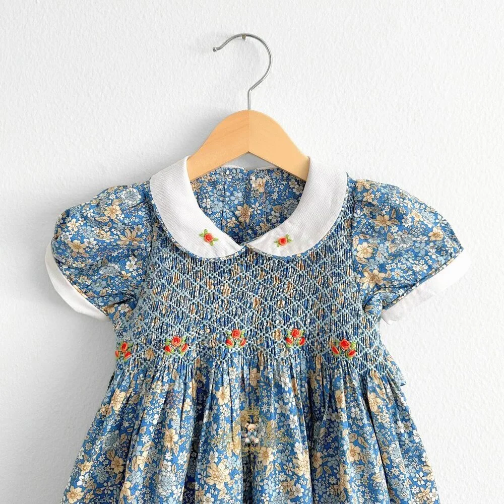 NWT Lovely Girls Smocked Embroidered Dress Boutique Special Occassion Formal 4T - Picture 3 of 5